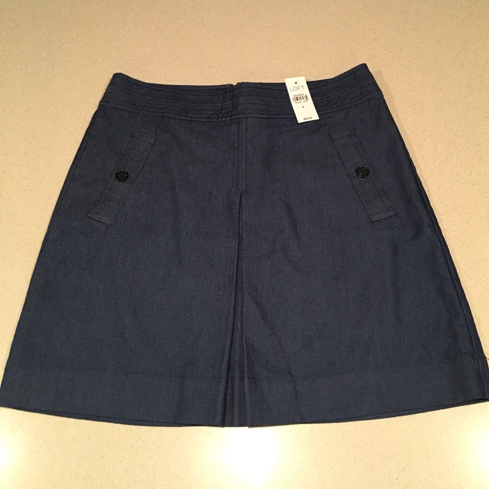 LOFT Denim Skirt Functional Pockets NEW